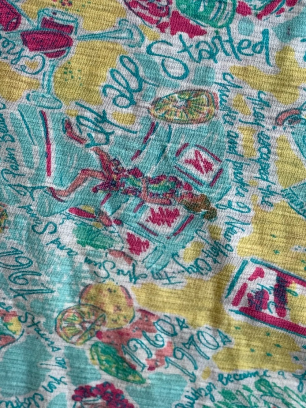 Lilly‎ Pulitzer “In The Beginning” Printed V-Neck Long Sleeve Top – Size Medium - Picture 9 of 12